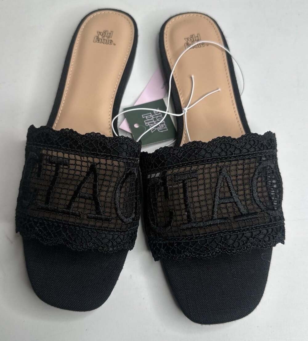 Wild Fable Women's Size 9 CIAO Josephina Lace Flat Memory Foam Sandals